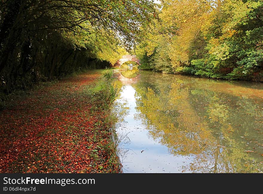 Autumn on the Grand Union Canal at Yelvertoft Cover, Northamptonshire