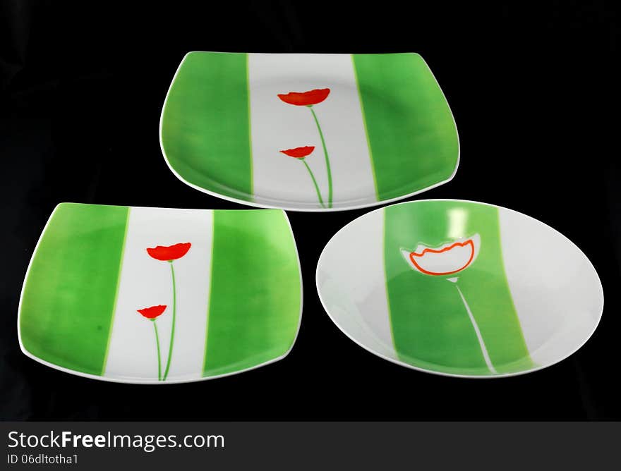 Hand decorated dinnerware set