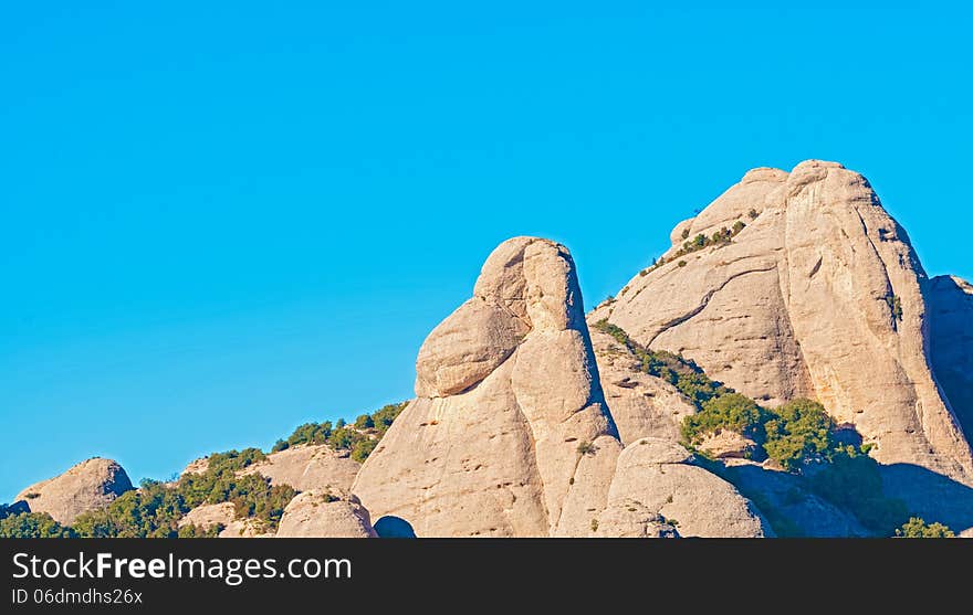 Montserrat Mountains Near Barcelona In Catalonia, Spain