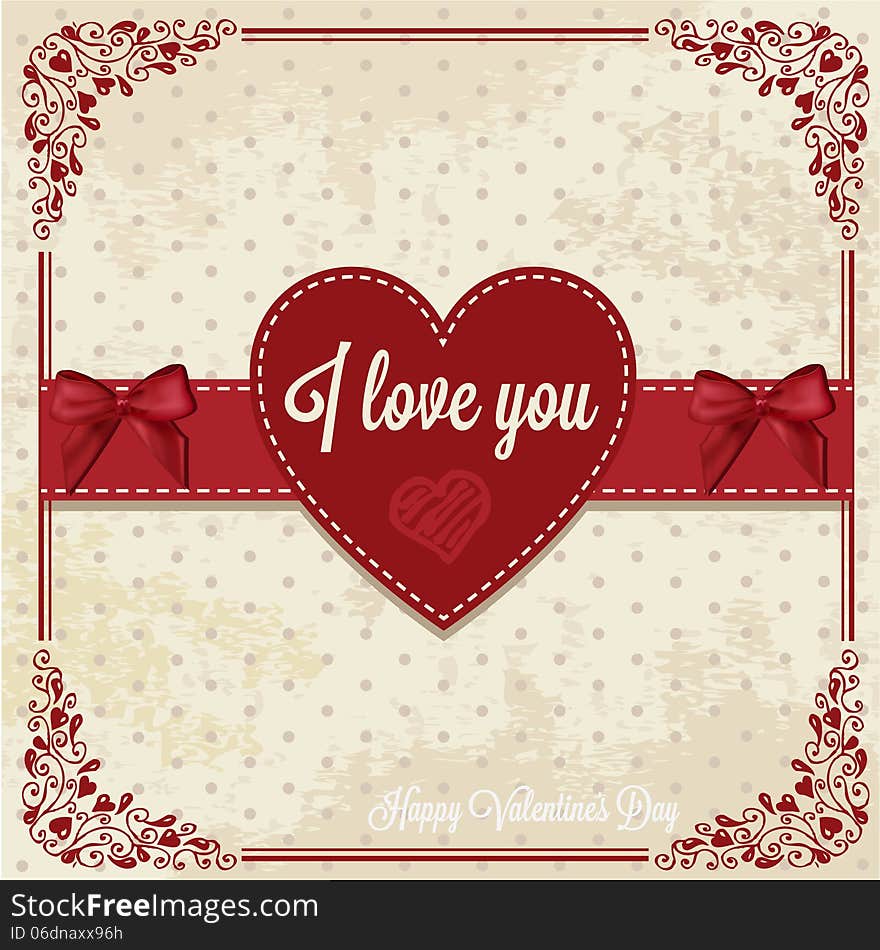 Vintage Valentines Day Design. Vector Illustration. Vintage Valentines Day Design. Vector Illustration.