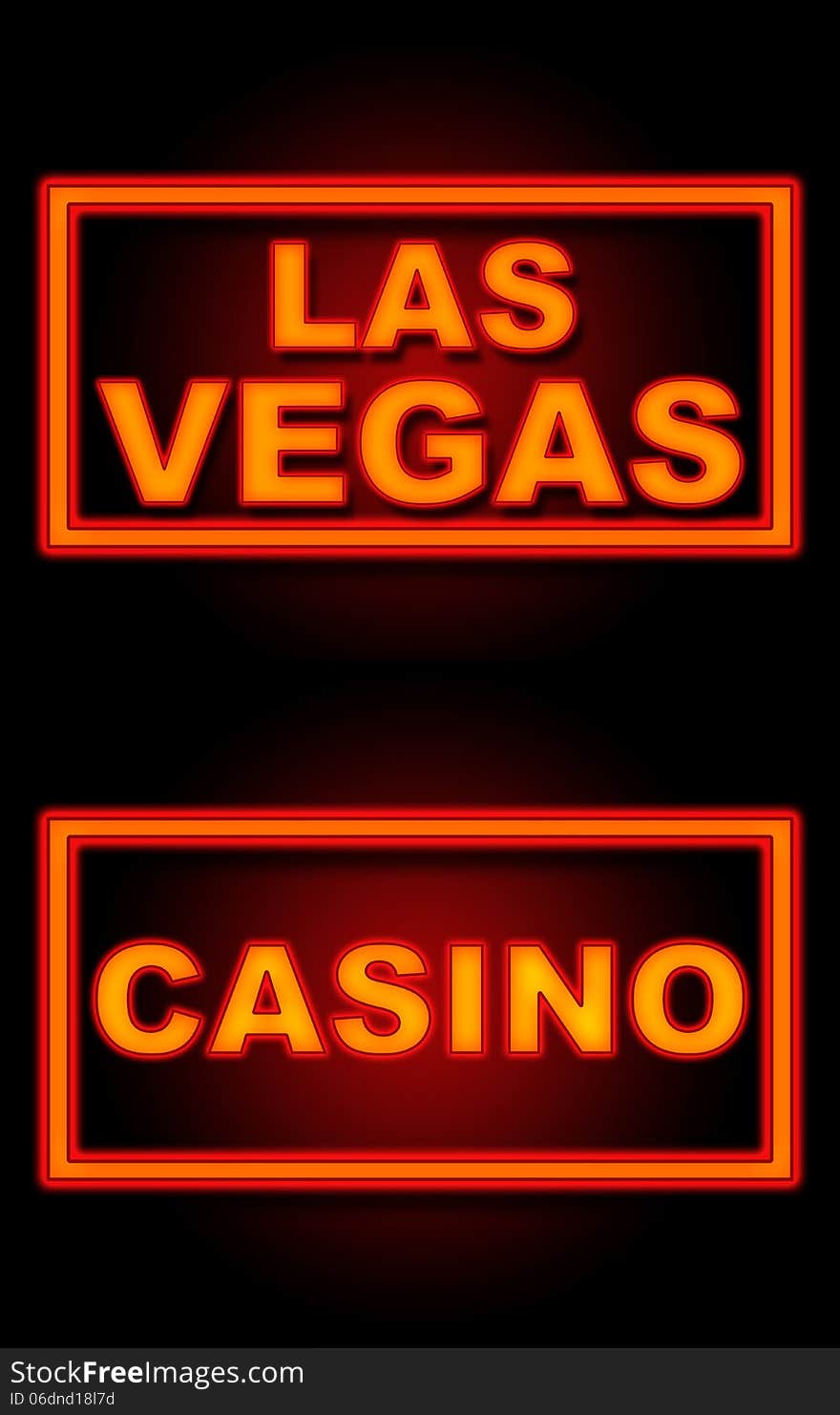 Las Vegas and Casino text in neon sign over black background. Las Vegas and Casino text in neon sign over black background.