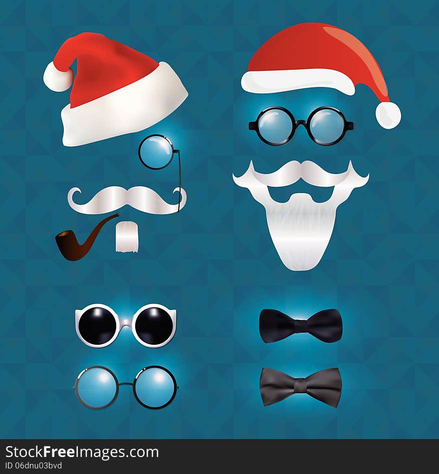 Santa Claus Fashion Set Hipster Style