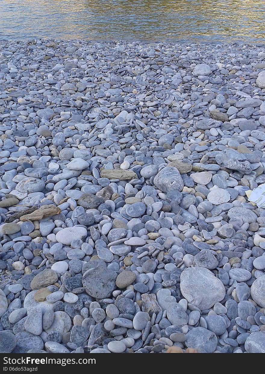 Pebbles sea shore