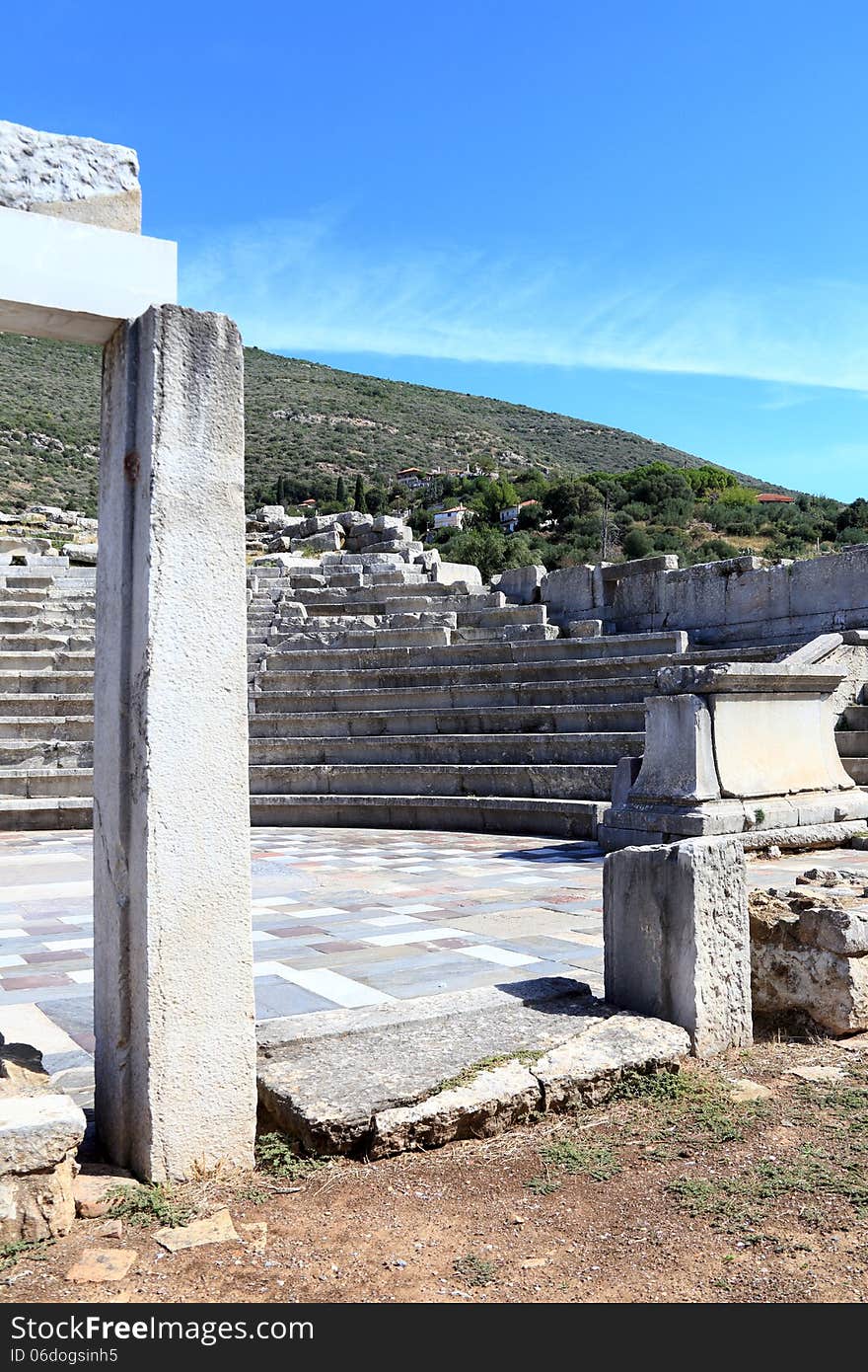 Ruins of theater in ancient cityof Messina, Peloponnes, Greece