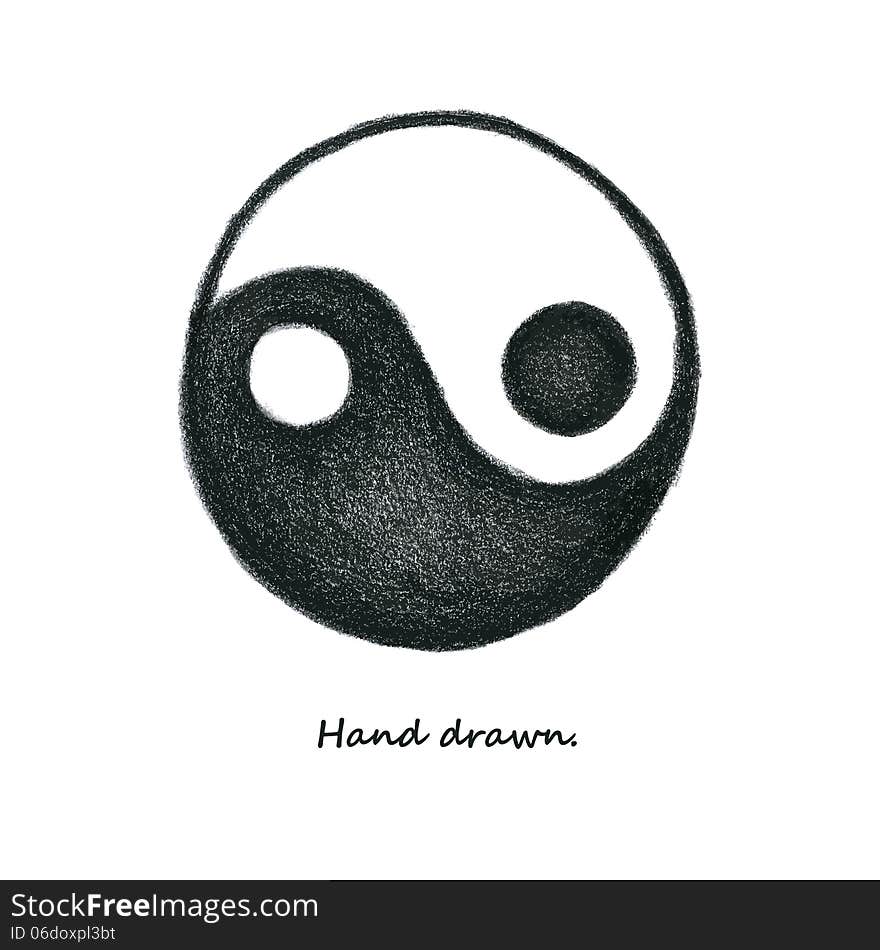 Yinyang. Hand drawn. Vector. eps8