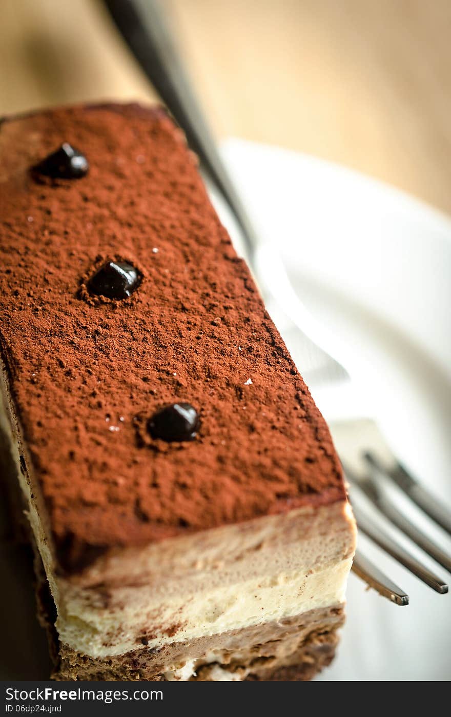 Triple Chocolate Mousse Cake cclose up