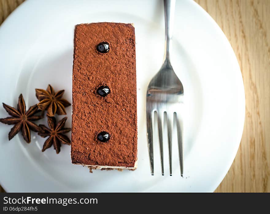 Triple Chocolate Mousse Cake cclose up