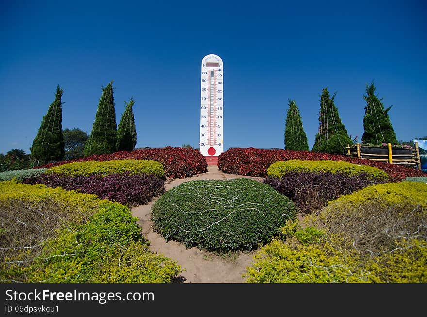 Big thermometer in Loei, Thailand