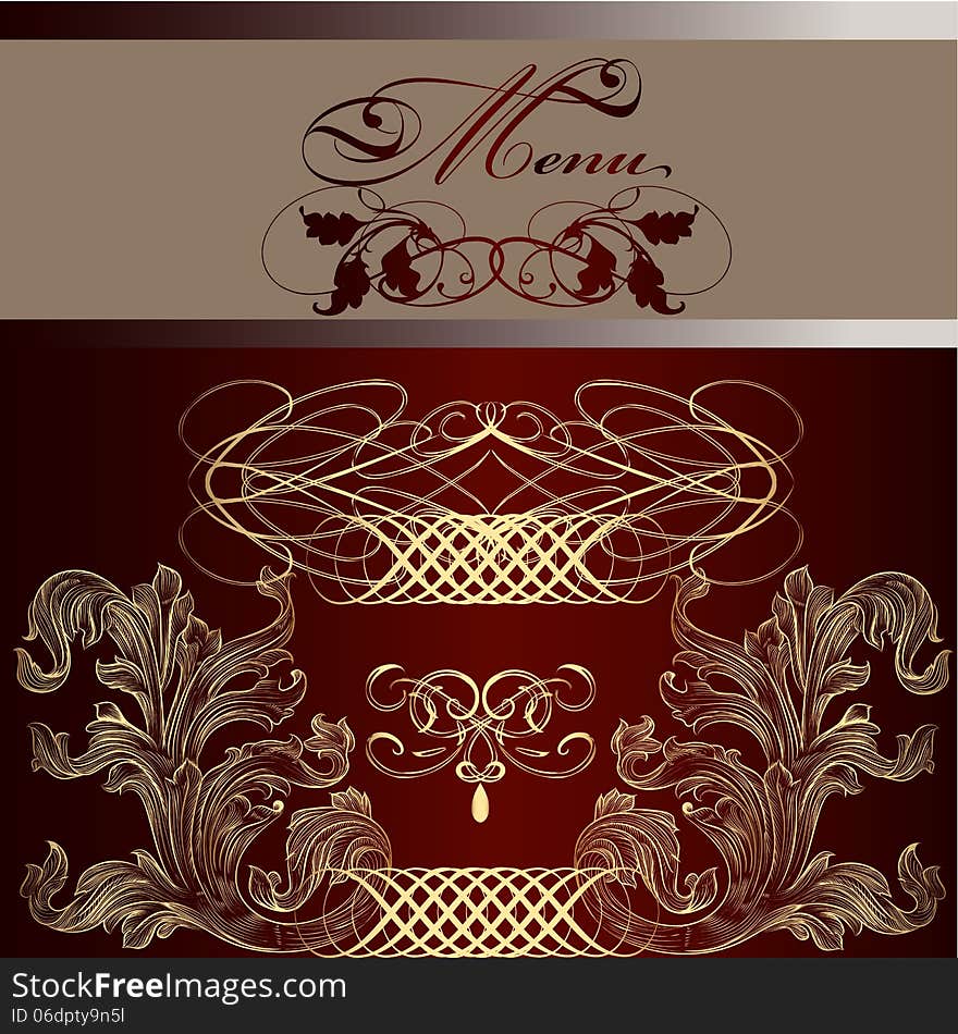 Elegant classic wedding invitation or menu. Retro vector. Elegant classic wedding invitation or menu. Retro vector