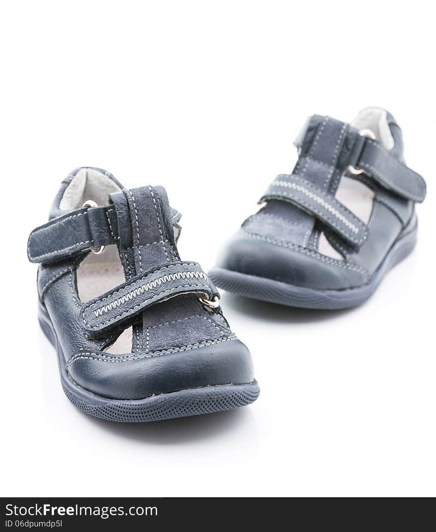 Baby sandals on a white background. Baby sandals on a white background.