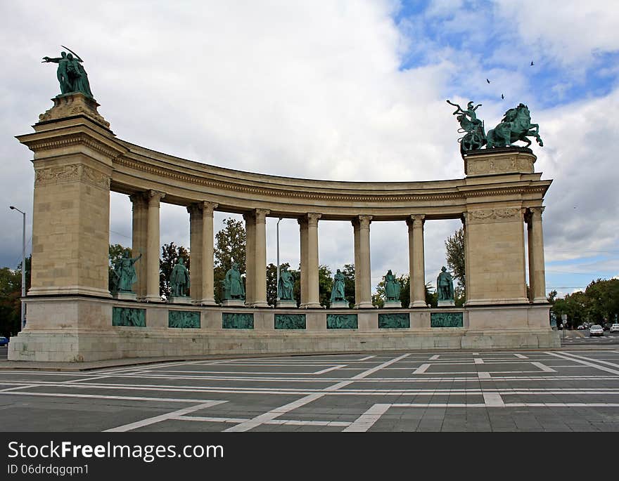 Heroes Square monument in Budapest