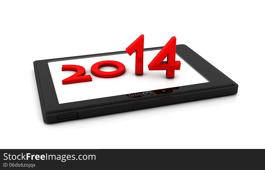 New year 2014 in a tablet. New year 2014 in a tablet