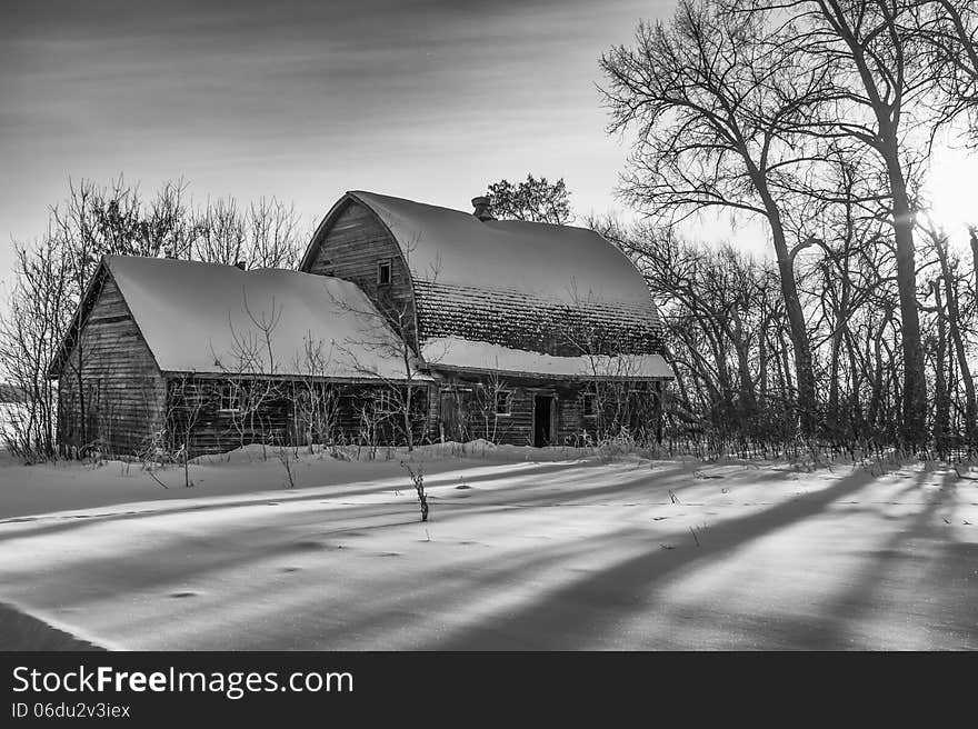 Barn in winter