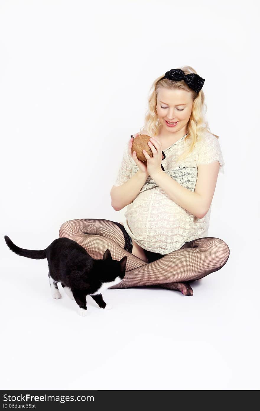 Woman Plays with Cat