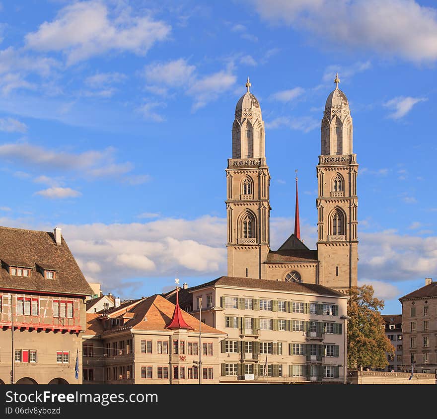 Zurich, Switzerland - the Great Minster Cathedral. Zurich, Switzerland - the Great Minster Cathedral