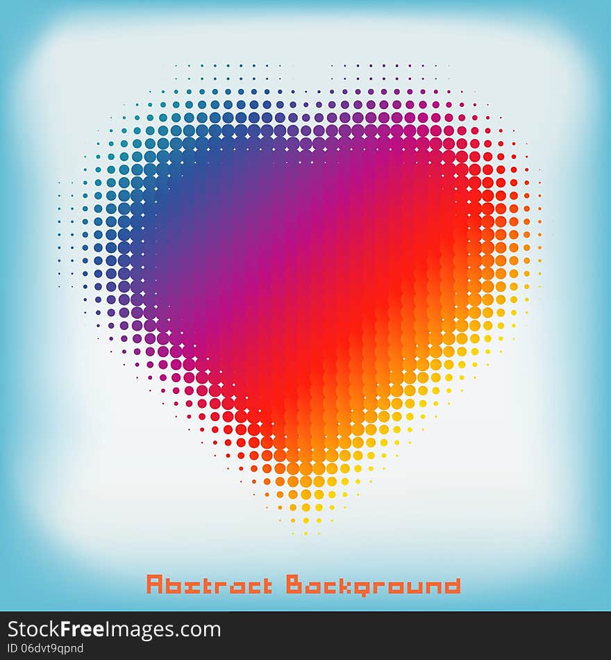 Gradient Colorful Heart Halftone Abstract Background with Space for Your Text or Images