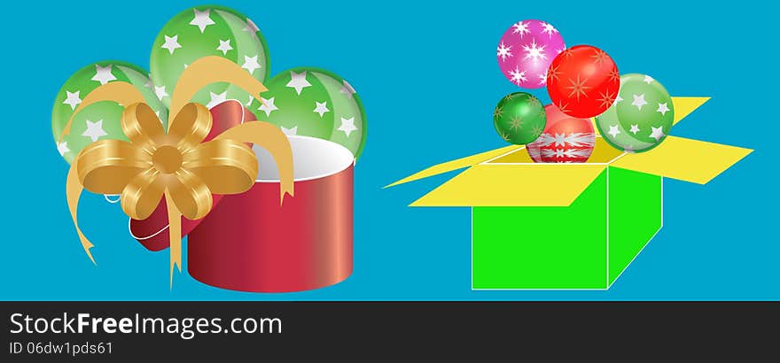 Colorful gift boxes surprise celebration