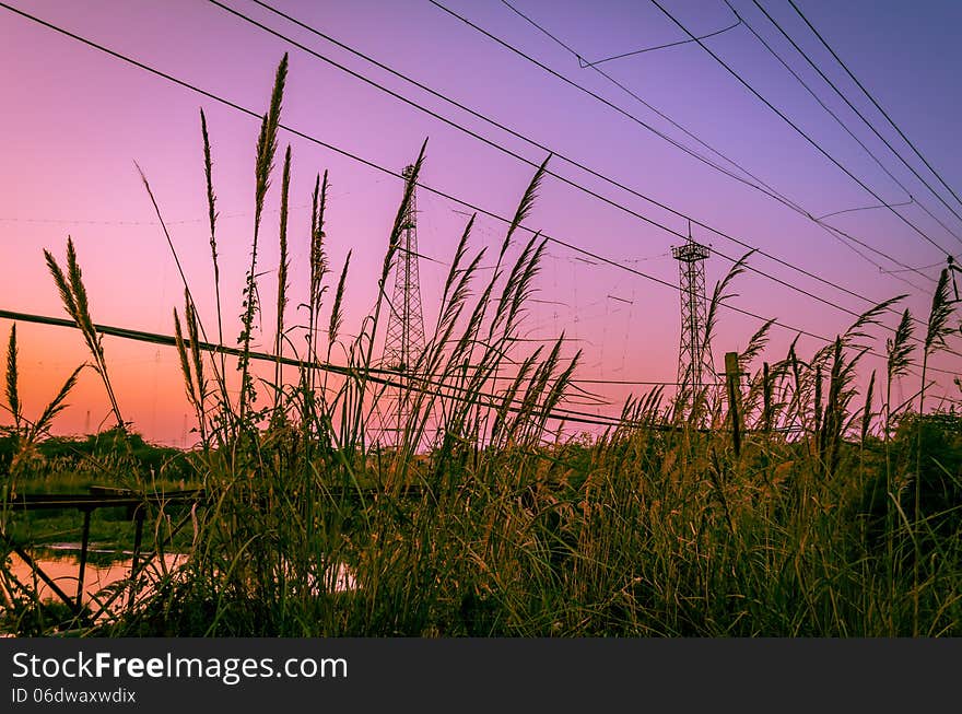 Beutiful urban sunset in hdr