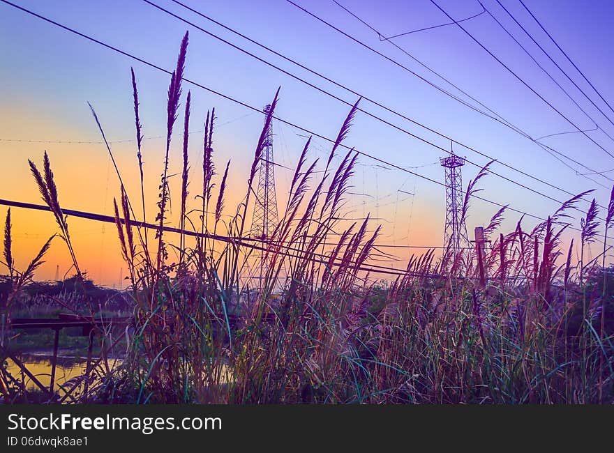 Beutiful urban sunset in hdr