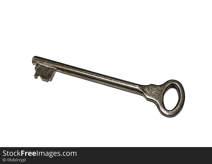 Old key isolated on white. Old key isolated on white