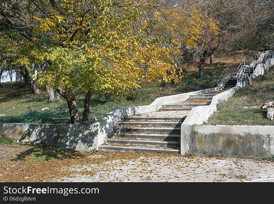 Autumn landscape in the park area.