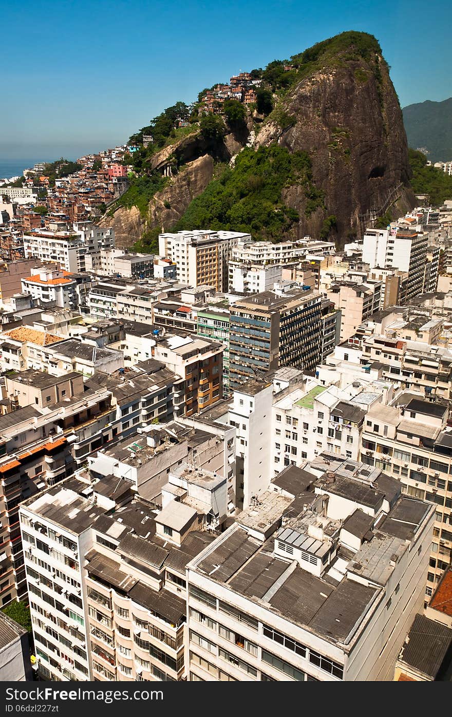 Copacabana and Favela Cantagalo in Rio de Janeiro