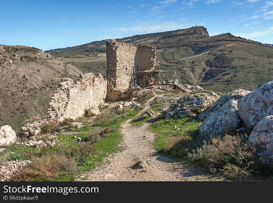 the ruins of an ancient fortress in Balaklava