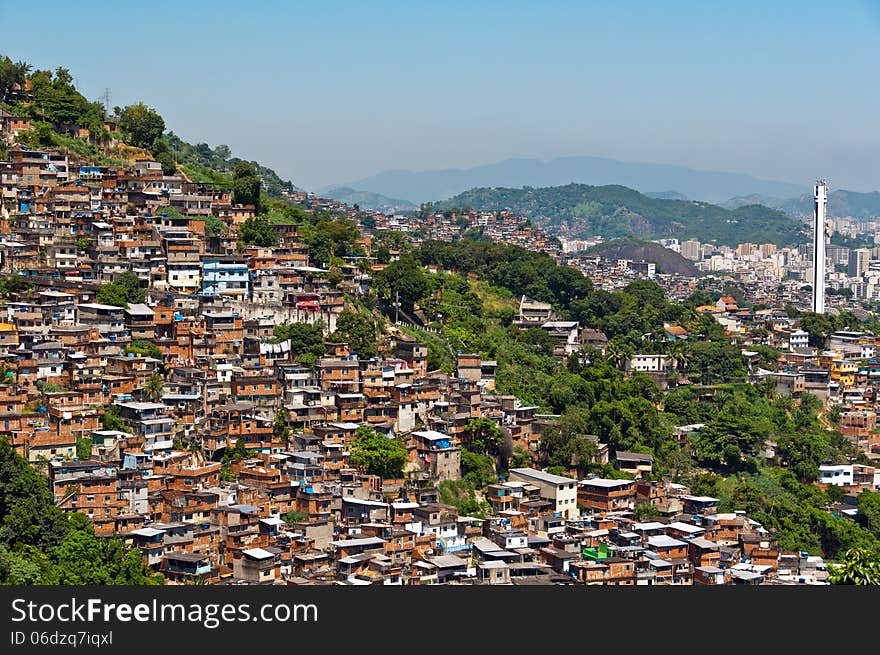 View of Poor Living Area on the Hills of Rio de Janeiro, Brazil. View of Poor Living Area on the Hills of Rio de Janeiro, Brazil.