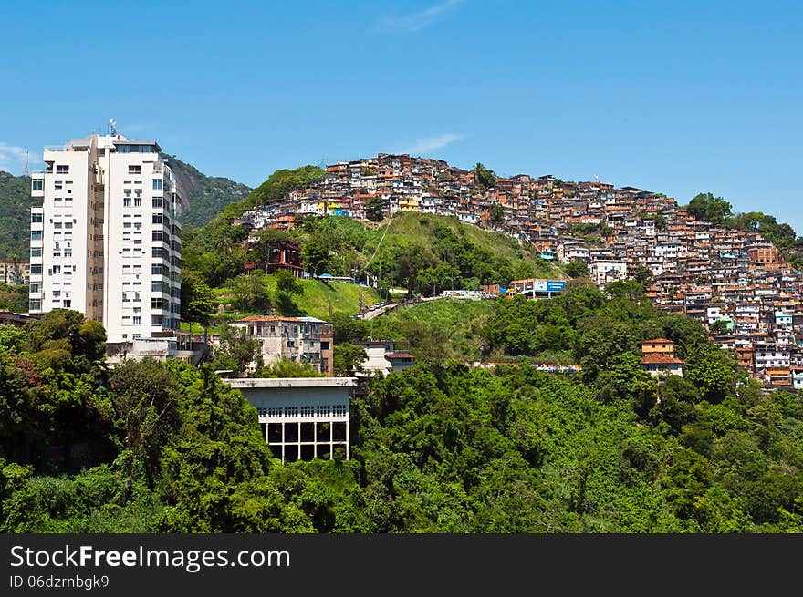 View of Poor Living Area in Rio de Janeiro