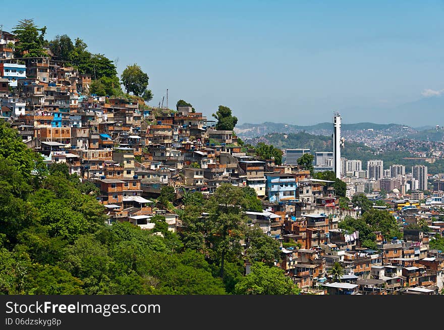 View of Poor Living Area on the Hills of Rio de Janeiro, Brazil. View of Poor Living Area on the Hills of Rio de Janeiro, Brazil.