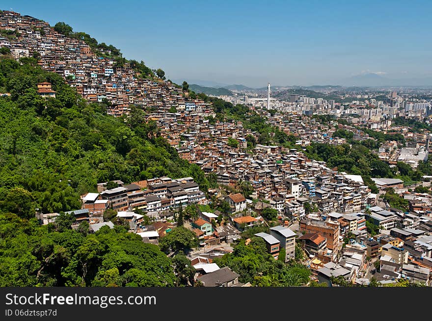 View of Poor Living Area in Rio de Janeiro