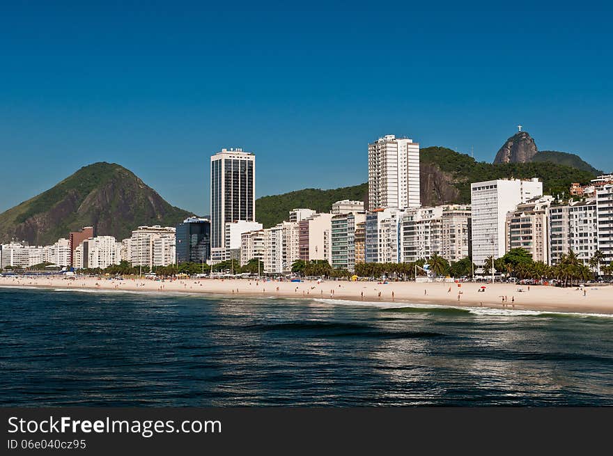 Panoramic view of Copacabana beach on a Sunny Summer Day in Rio de Janeiro, Brazil. Panoramic view of Copacabana beach on a Sunny Summer Day in Rio de Janeiro, Brazil.