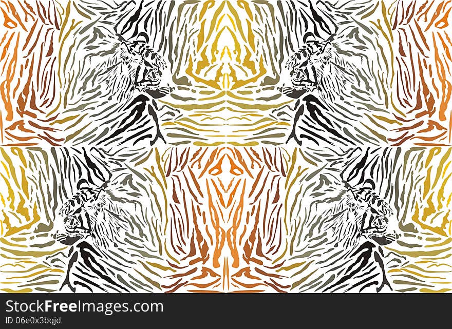 Pattern Background Tiger With Head