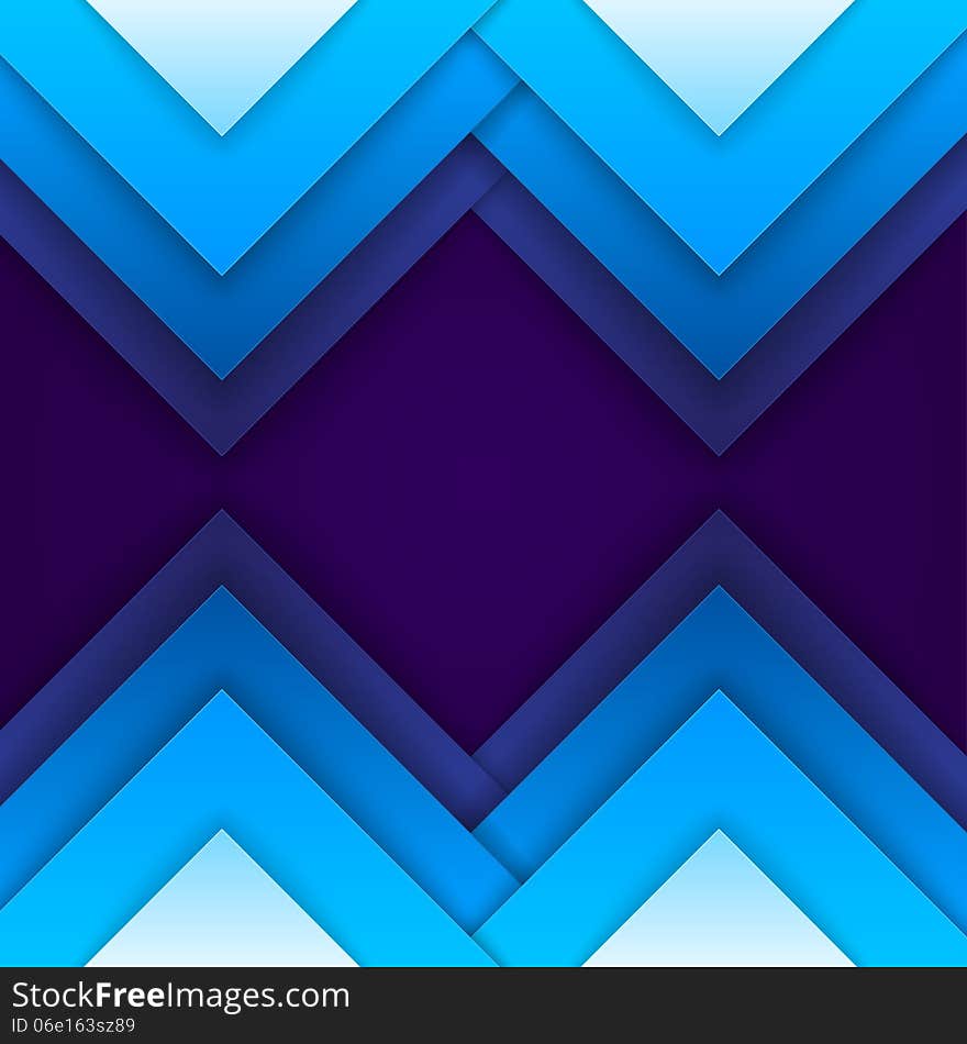 Abstract Blue Paper Triangle Shapes Background