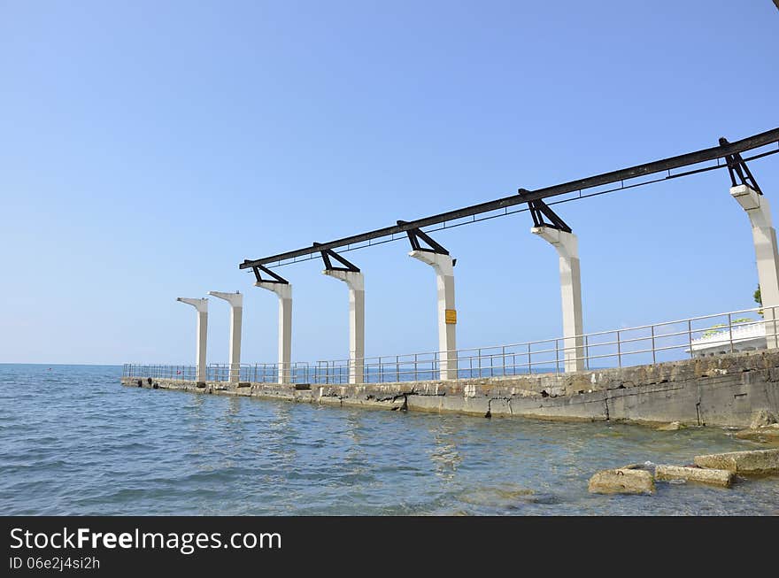 A navy pier in Black Sea