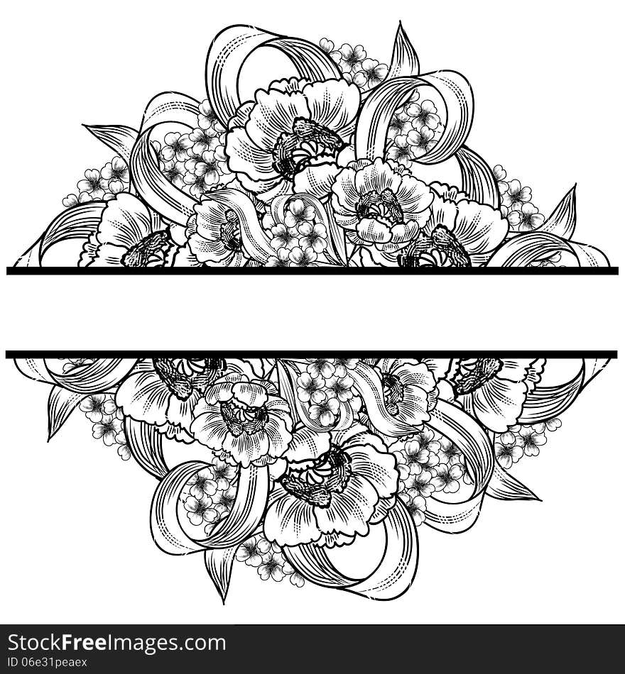 Fresh background with plants and flowers. Fresh background with plants and flowers