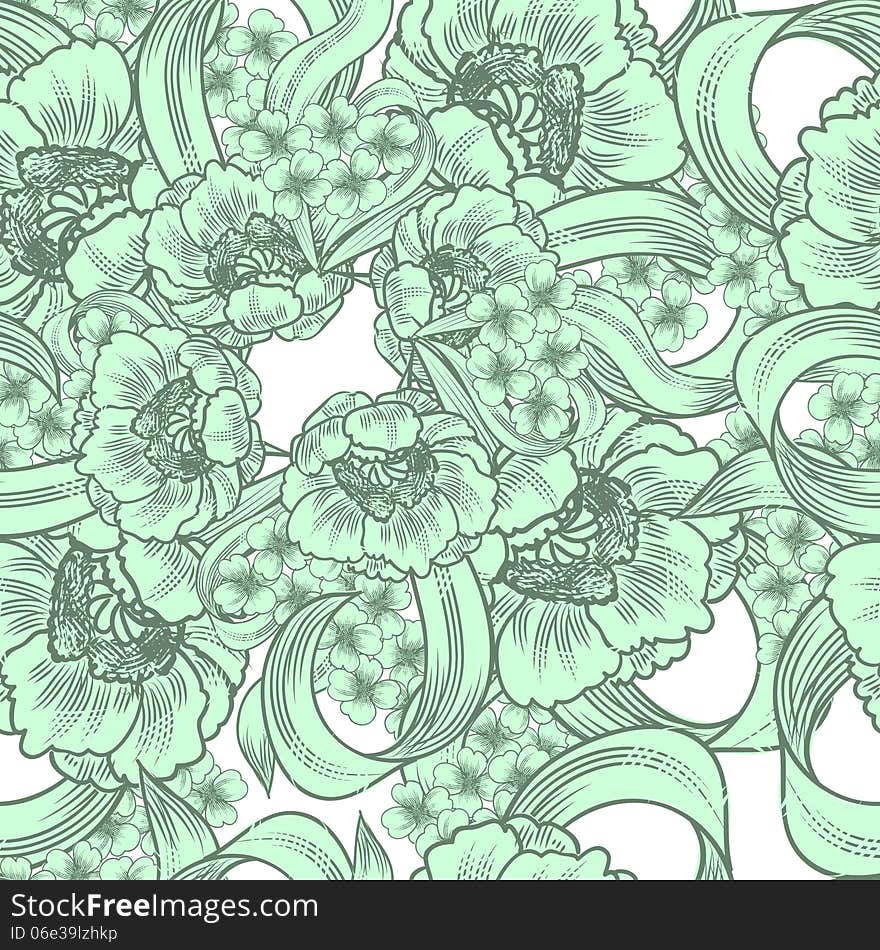 Fresh background with plants and flowers. Fresh background with plants and flowers