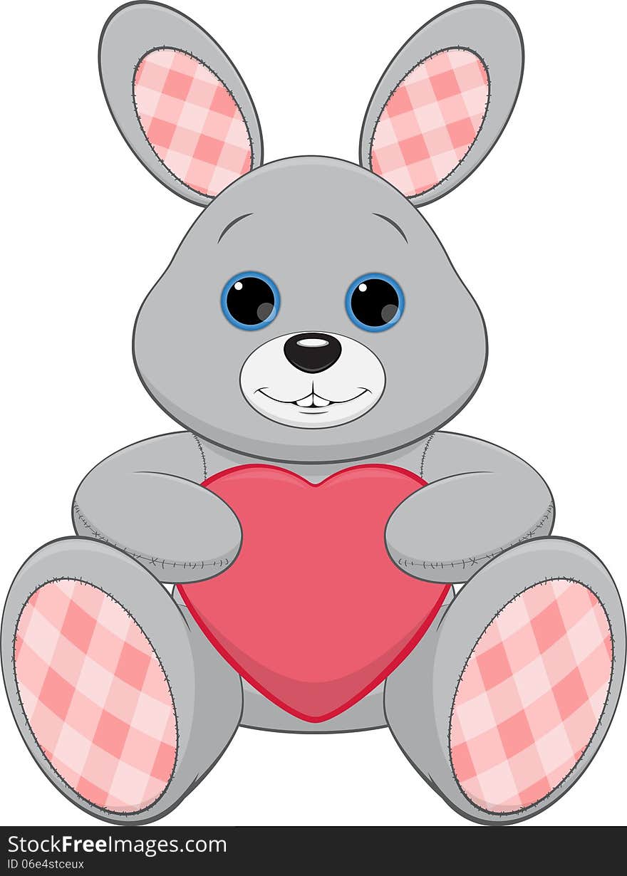 Vector Toy Bunny With Heart