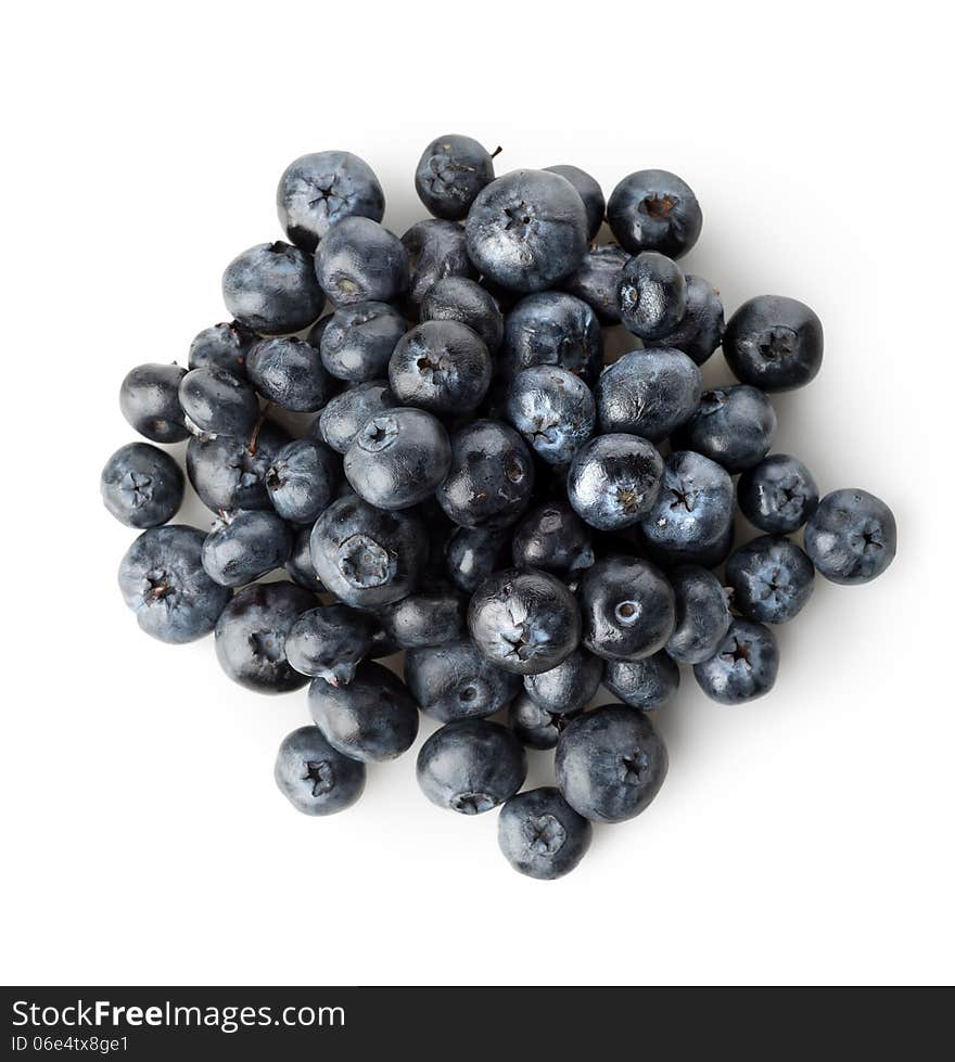 Handful of blueberries isolated on a white background. Handful of blueberries isolated on a white background