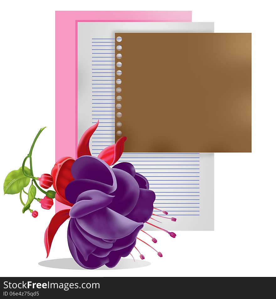 Beautiful purple flowers with pink and brown paper. Beautiful purple flowers with pink and brown paper.