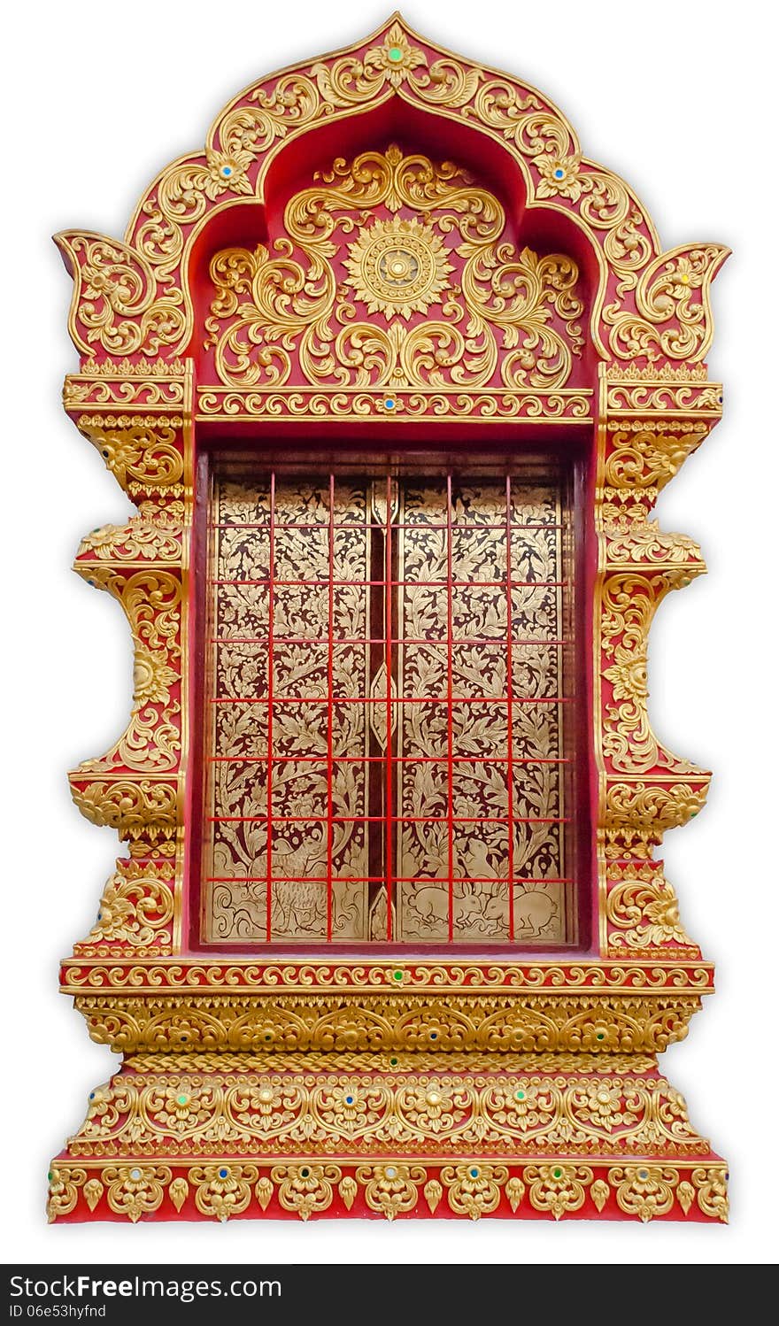 Detail of temple s door chiangmai , Thailand .