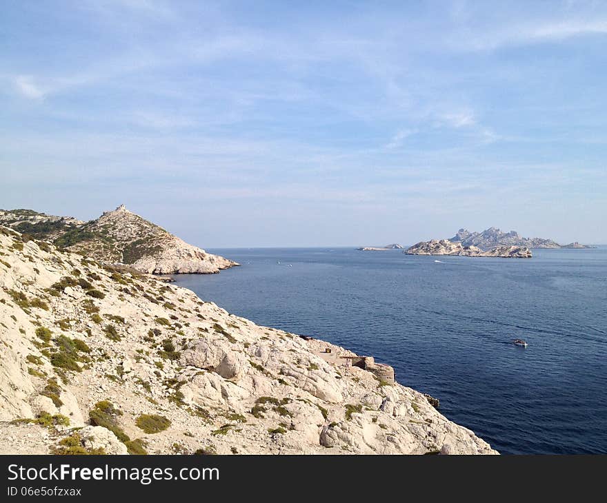 Ocean view from Calanques de Marseille, France