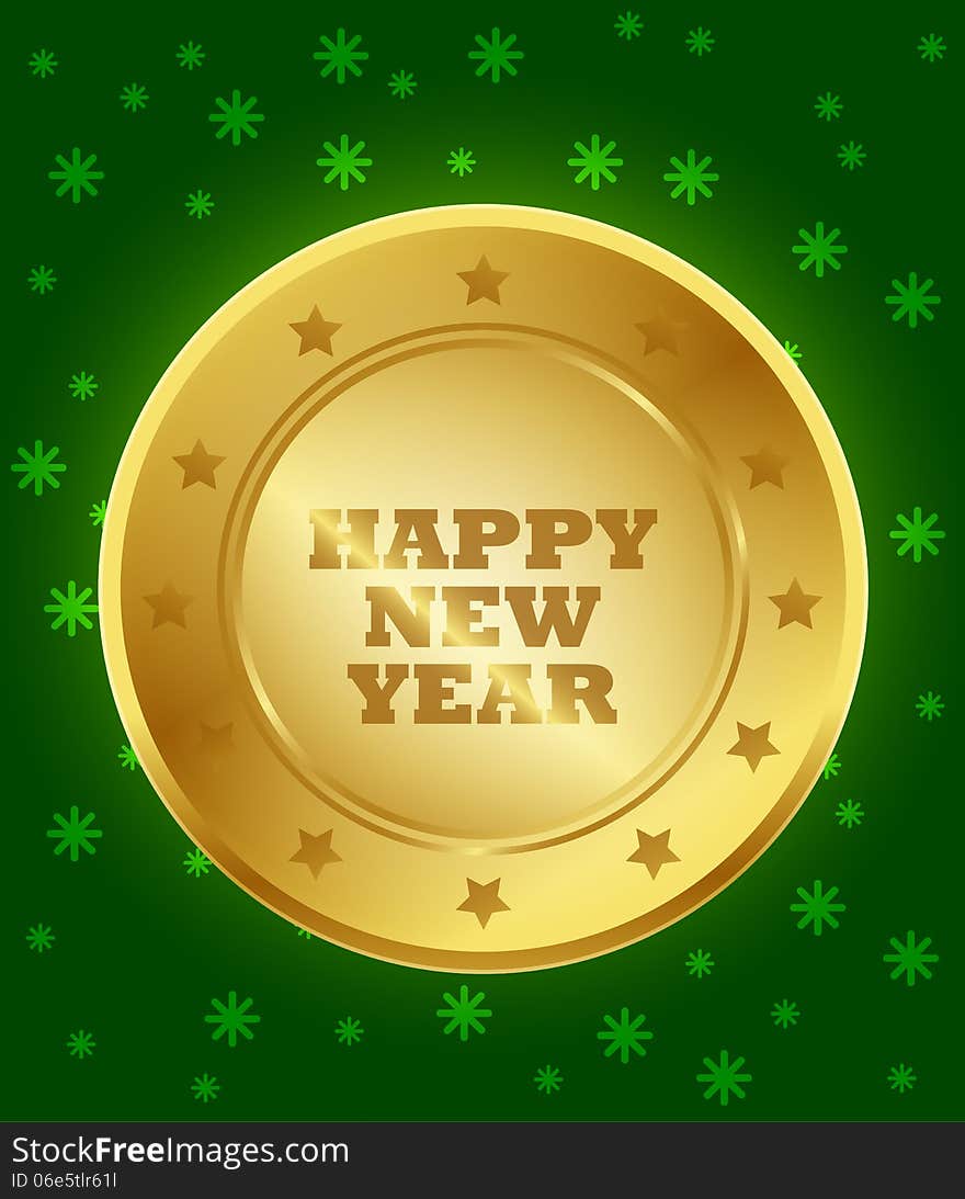 Happy New Year Seal Abstract Background