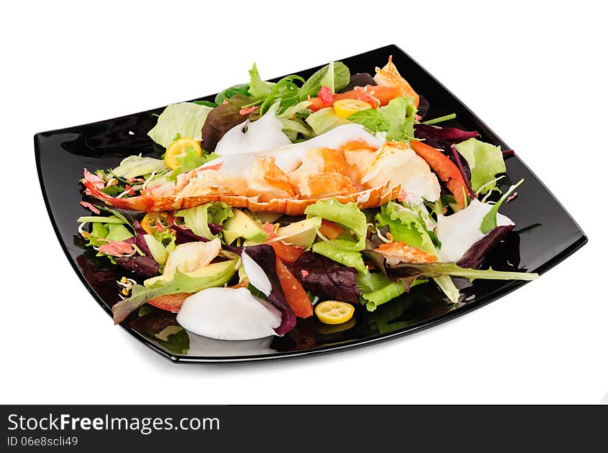 Lobster salad in japanese style with lettuce