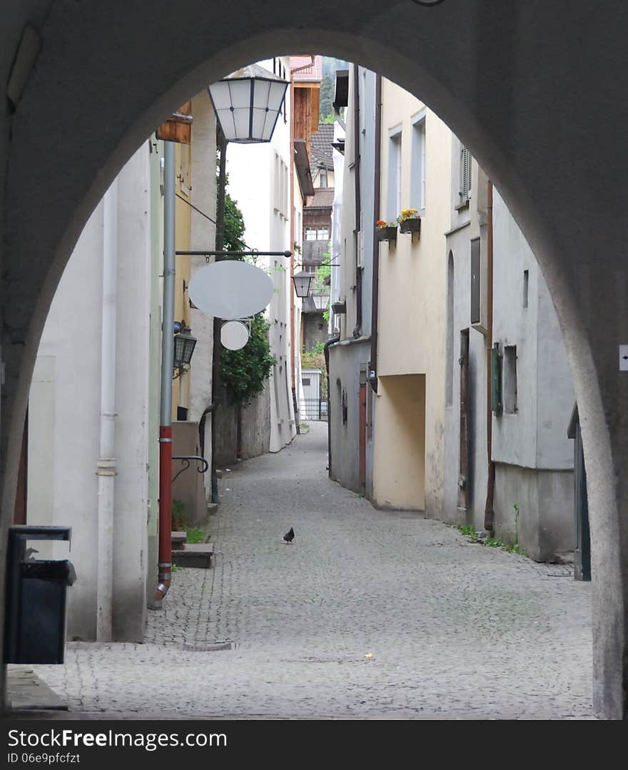 Townscape of Feldkirch, Vorarlberg, Austria. april 2012