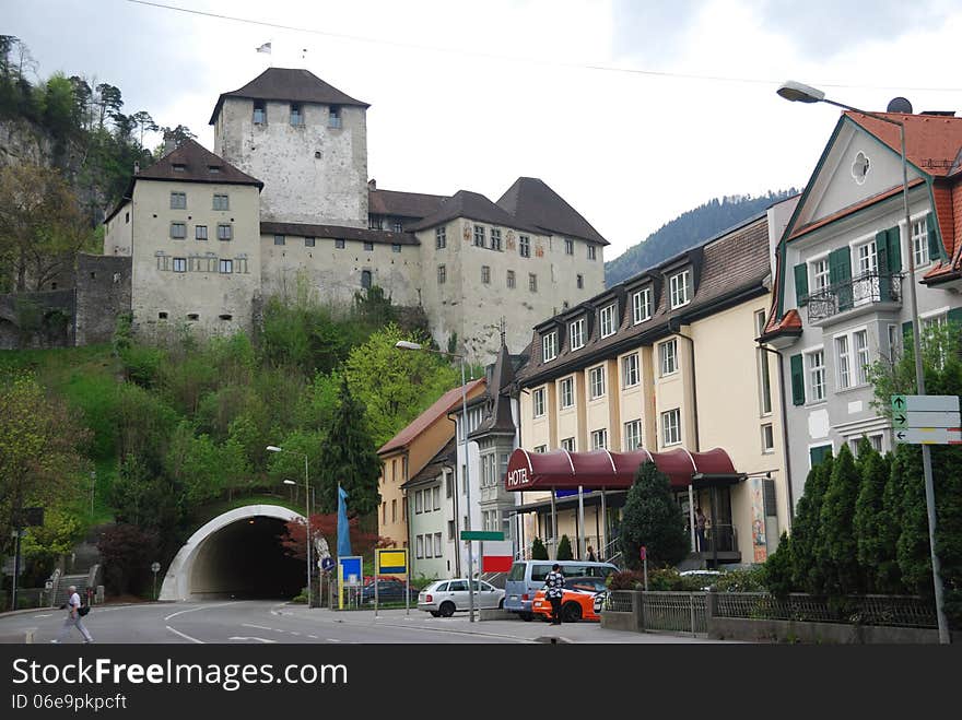 Townscape of Feldkirch, Vorarlberg, Austria. april 2012