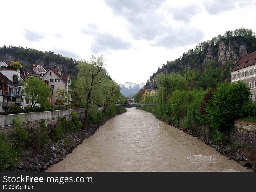 Townscape of Feldkirch, Vorarlberg, Austria. april 2012