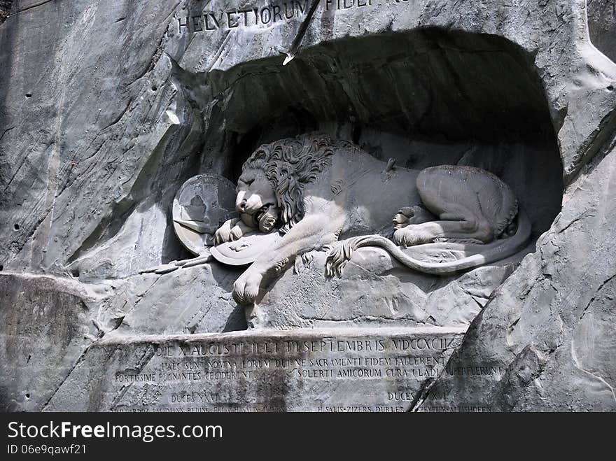 Famous lion monument in lucerne