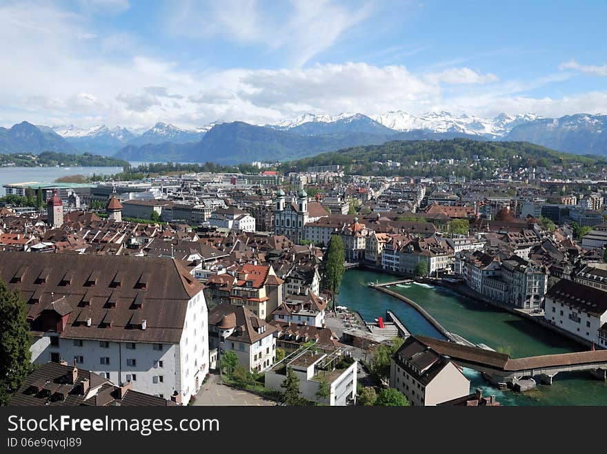 Luzern Panorama, Switzerland. april 2012