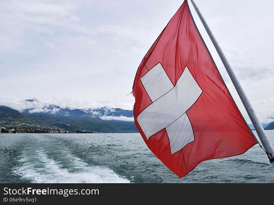 View of the city of Lake Geneva, Switzerland.